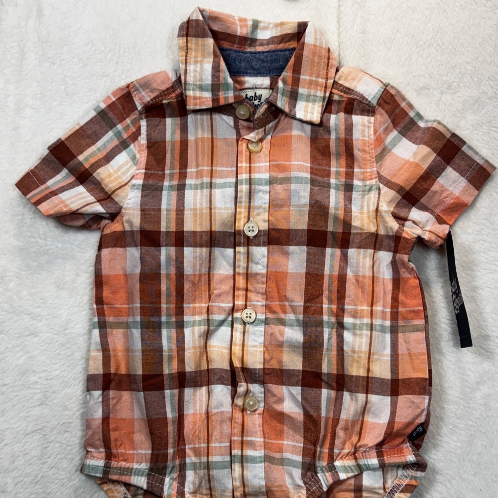 Baby B'Gosh Plaid Shirt Infant Size 6M Country Cowboy Bottom Snap
